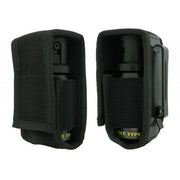 Funda de nylon para spray de defensa TORNADO 40 ml negra con clip metálico y cierre velcro