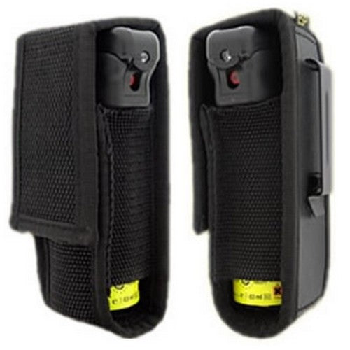 Funda de nylon negra para spray TORNADO 50 ml con clip metálico y cierre de velcro