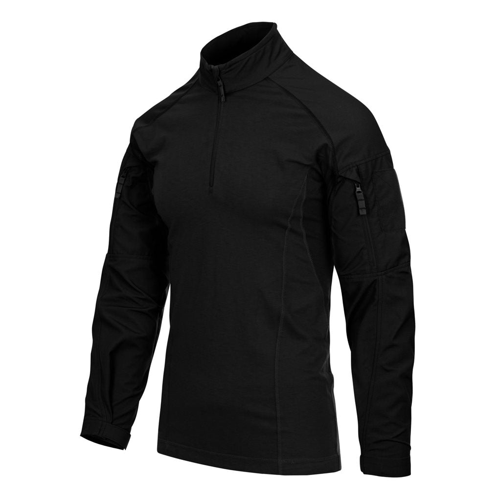 Camisa táctica VANGUARD negra de DIRECT ACTION, cuerpo en Polartec PowerDry y refuerzo 500D Cordura