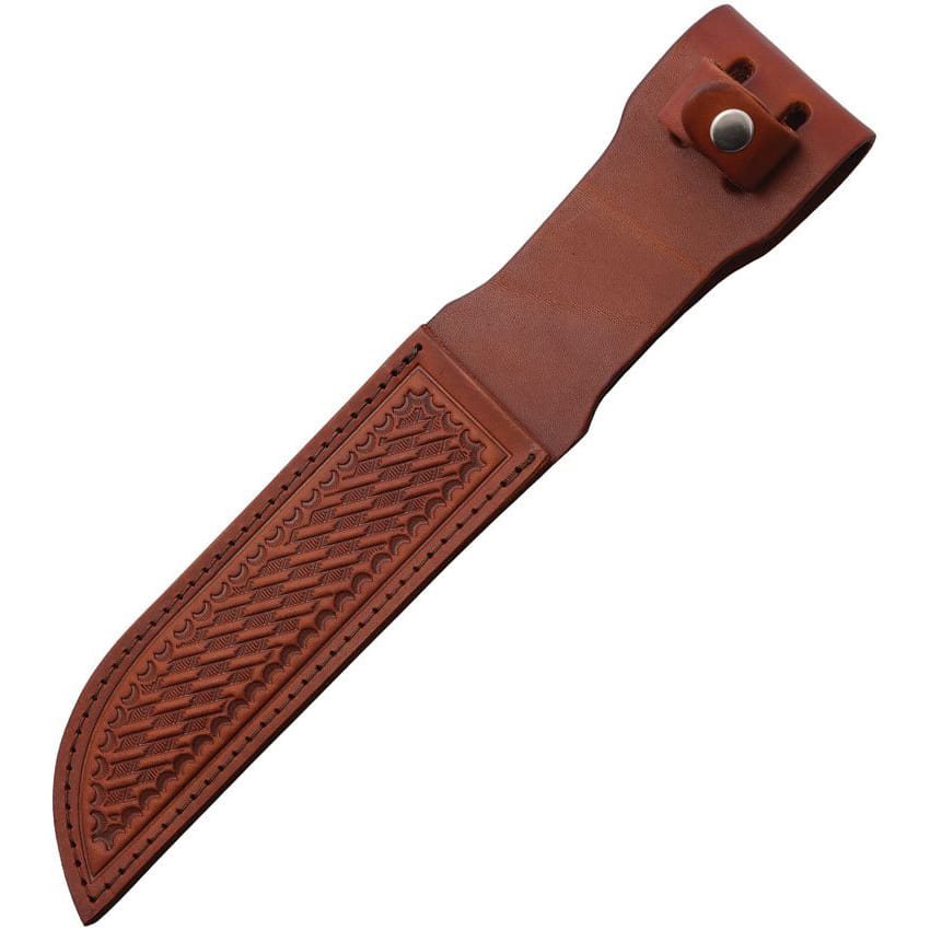 Funda de cuero marrón para cuchillo de hoja fija, para cinturón, hasta 17,5 cm