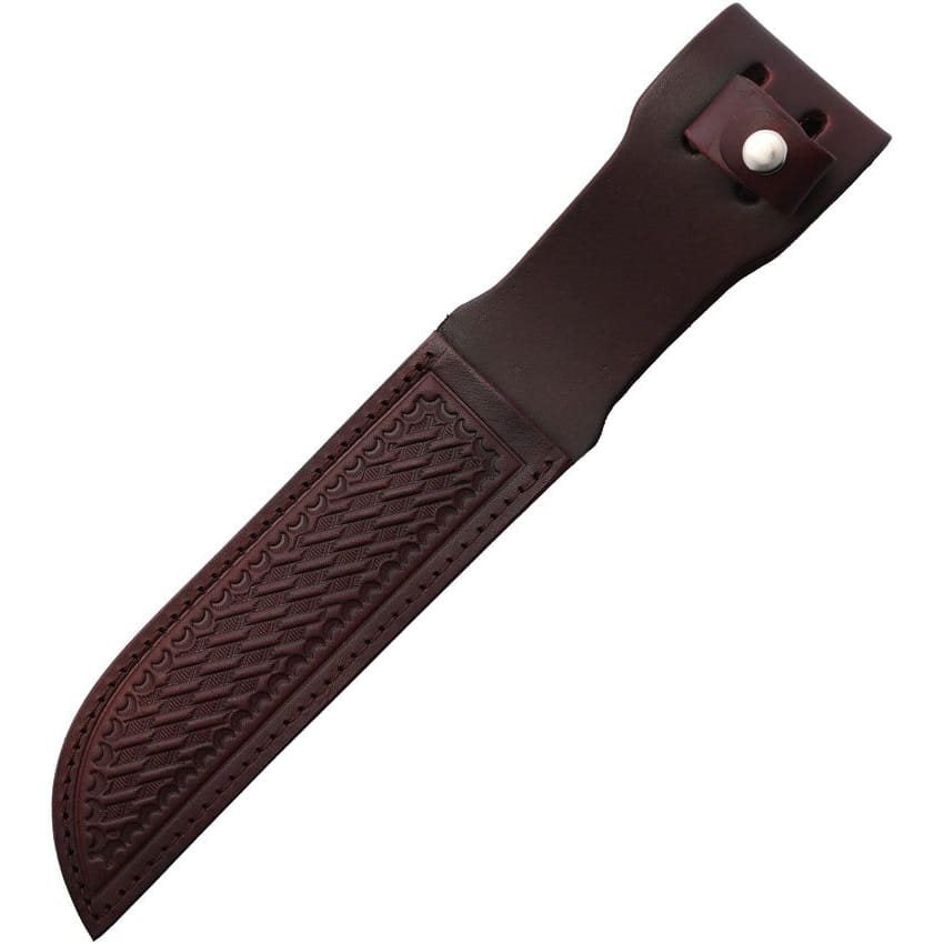 Funda de cuero marrón oscuro para cuchillo de hoja fija hasta 19 cm