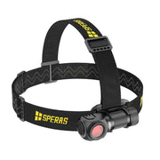 Linterna frontal recargable SH16-SP, diseño rectangular, 1650 lúmenes, incluye filtros rojo y verde