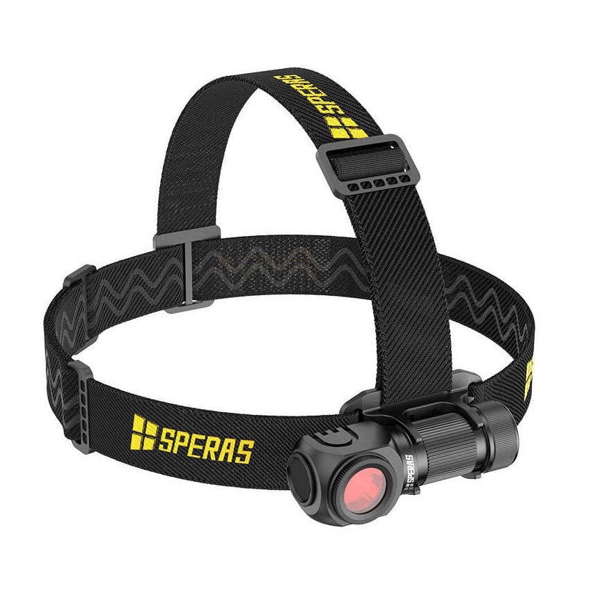 Linterna frontal recargable SH16-SP, diseño rectangular, 1650 lúmenes, incluye filtros rojo y verde