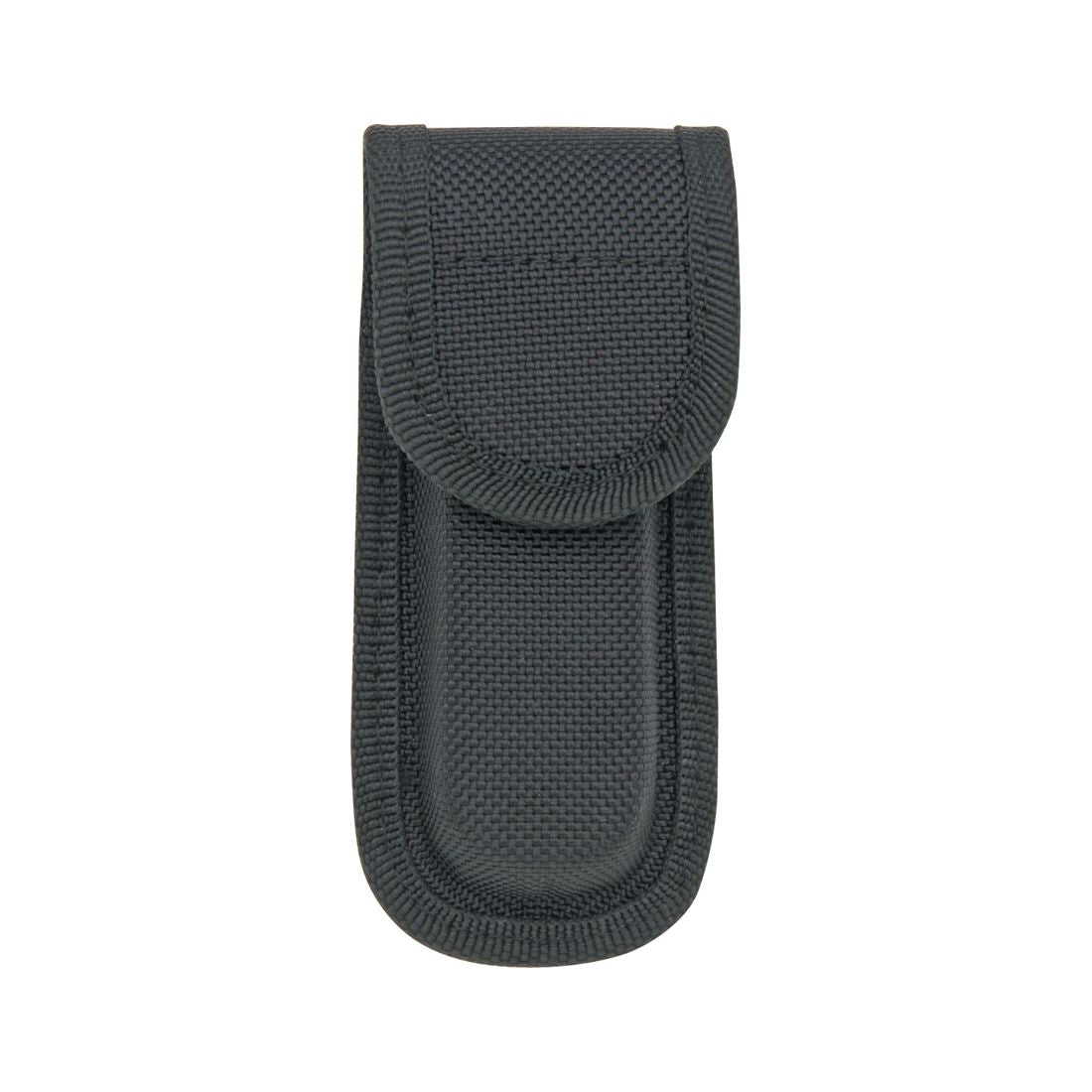 Funda de nylon negra para cuchillo plegable, cierre de velcro, apta para hojas hasta 12,5 cm