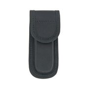 Funda de nylon negra para cuchillo plegable, cierre de velcro, apta para hojas hasta 12,5 cm