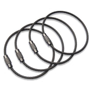 Juego de 4 cables con cierre de acero inoxidable, longitud total aprox. 60 cm