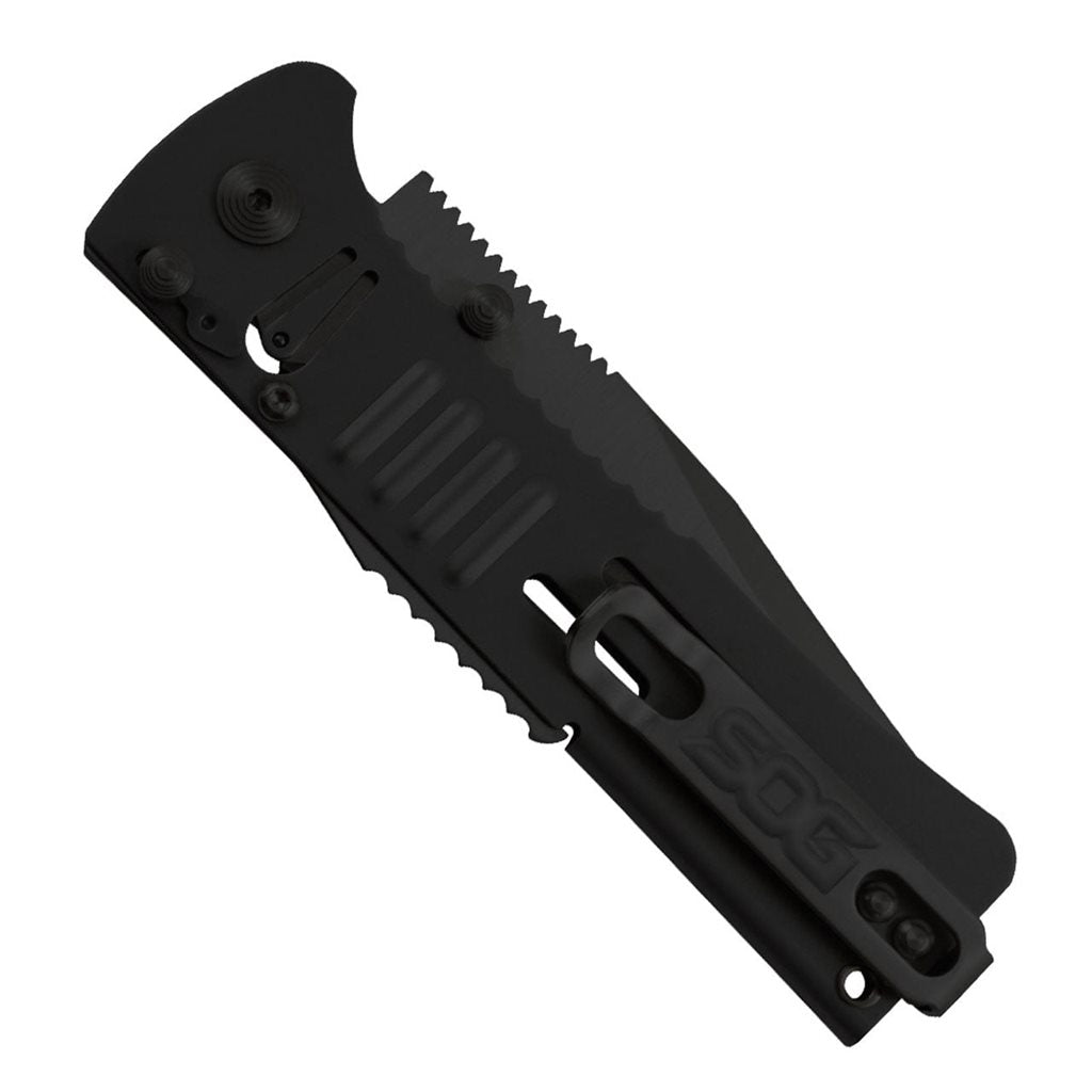 Navaja plegable SLIMJIM Clip Point negra con hoja AUS-8 y seguro LockBack