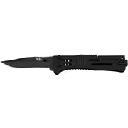Navaja plegable SLIMJIM Clip Point negra con hoja AUS-8 y seguro LockBack