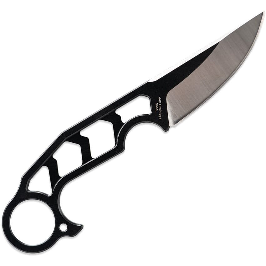 Cuchillo SKELETOR negro con funda kydex y empuñadura esqueletal