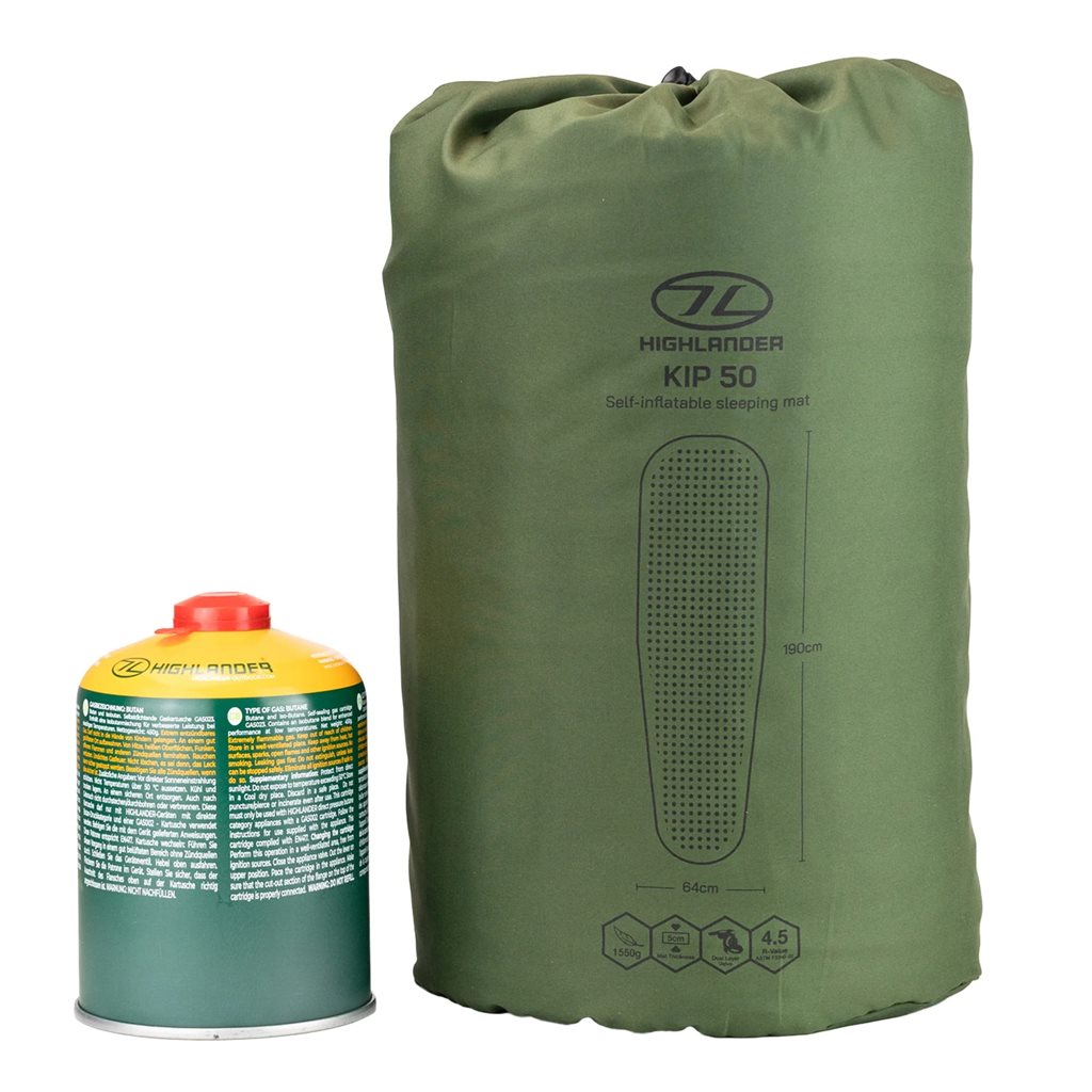 Colchoneta autoinflable antideslizante KIP MAT 50 mm, 190 x 64 x 5 cm