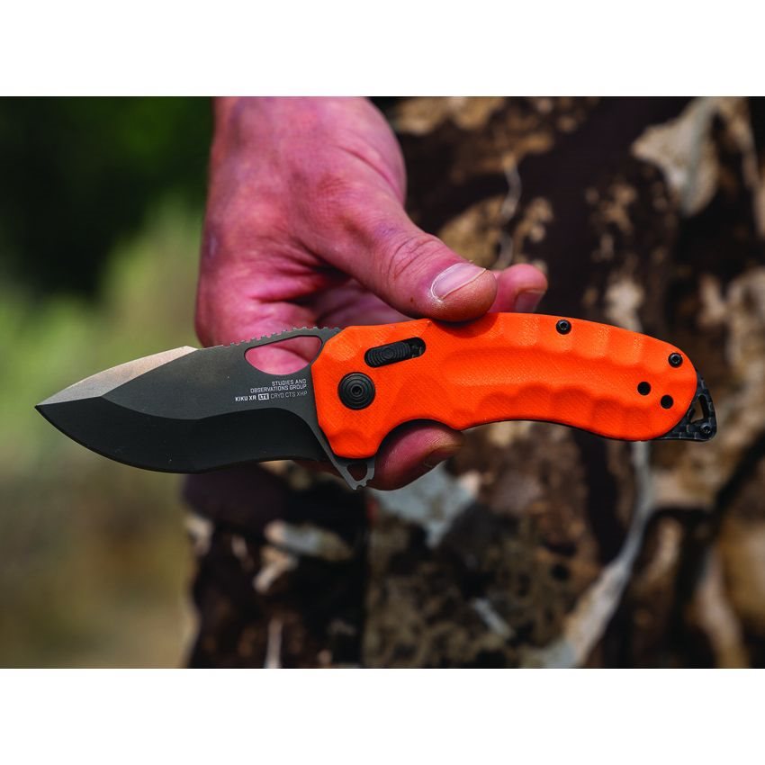 Navaja plegable SOG KIKU LTE XR naranja, hoja CRYO CTS XHP, cachas G10