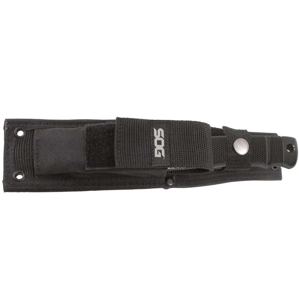 Cuchillo SOG SEAL PUP ELITE negro, diseño Navy SEAL, hoja fija con filo liso