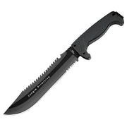Machete SOG Jungle Primitive negro con funda, hoja acero inoxidable parcialmente dentada