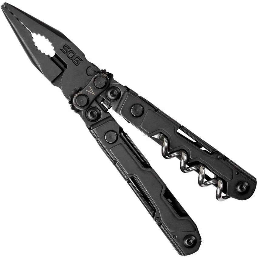 Multiherramienta POWERLITRE con alicates, tijeras y cuchillo de hoja lisa — 8,3 cm cerrado
