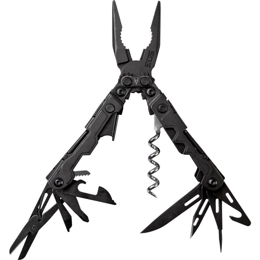 Multiherramienta POWERLITRE con alicates, tijeras y cuchillo de hoja lisa — 8,3 cm cerrado