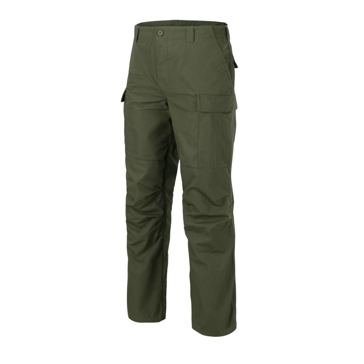 Pantalones BDU MK2 verdes HELIKON-TEX con refuerzo en rodillas y siete bolsillos