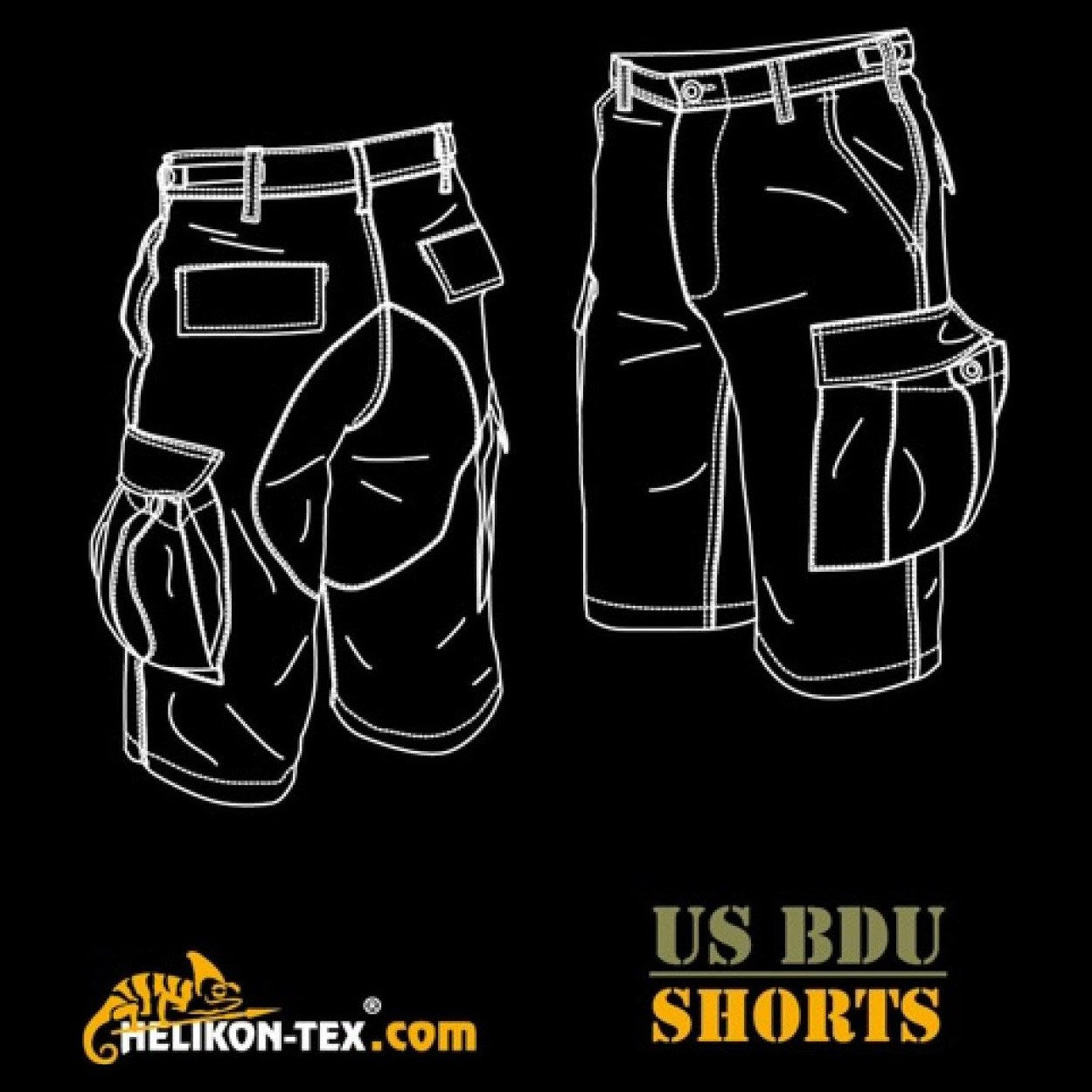 Pantalones cortos Helikon-Tex corte BDU en tejido rip-stop