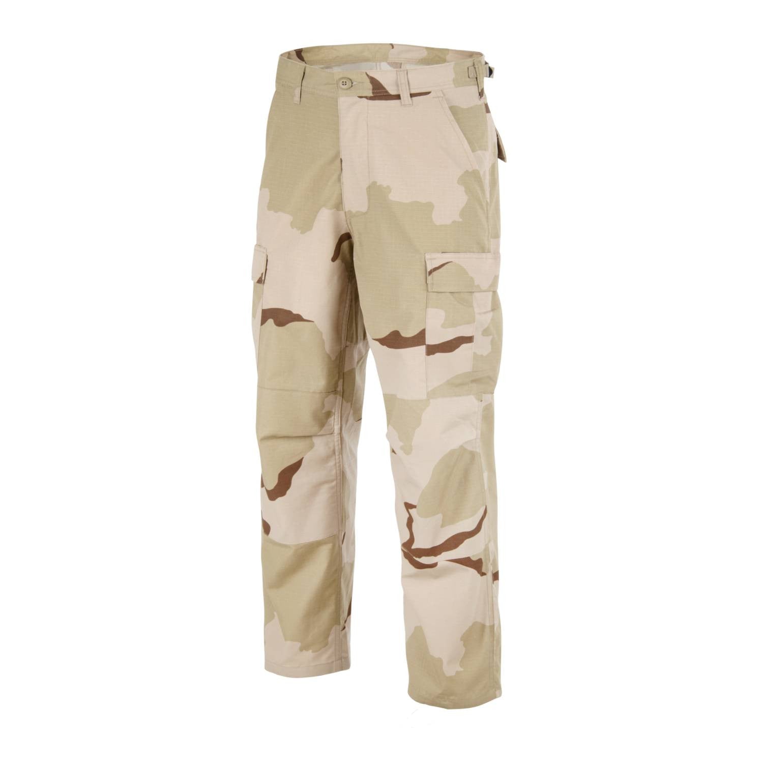 Pantalones BDU rip-stop, cierre de botones, tiras laterales y cordones en los tobillos