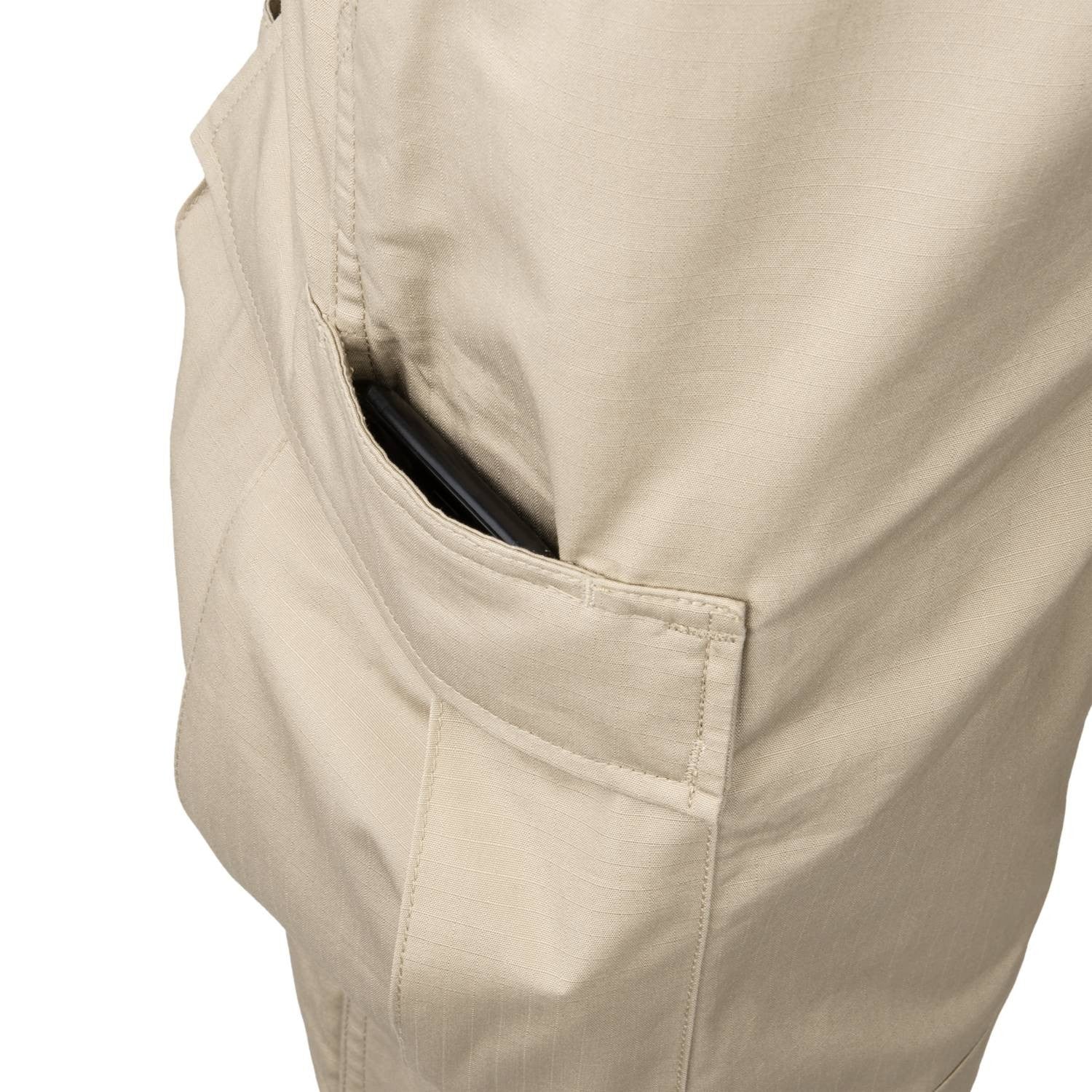 Pantalones BDU rip-stop, cierre de botones, tiras laterales y cordones en los tobillos