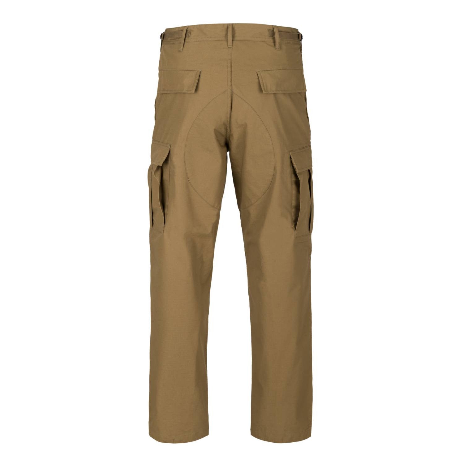 Pantalones BDU rip-stop, cierre de botones, tiras laterales y cordones en los tobillos