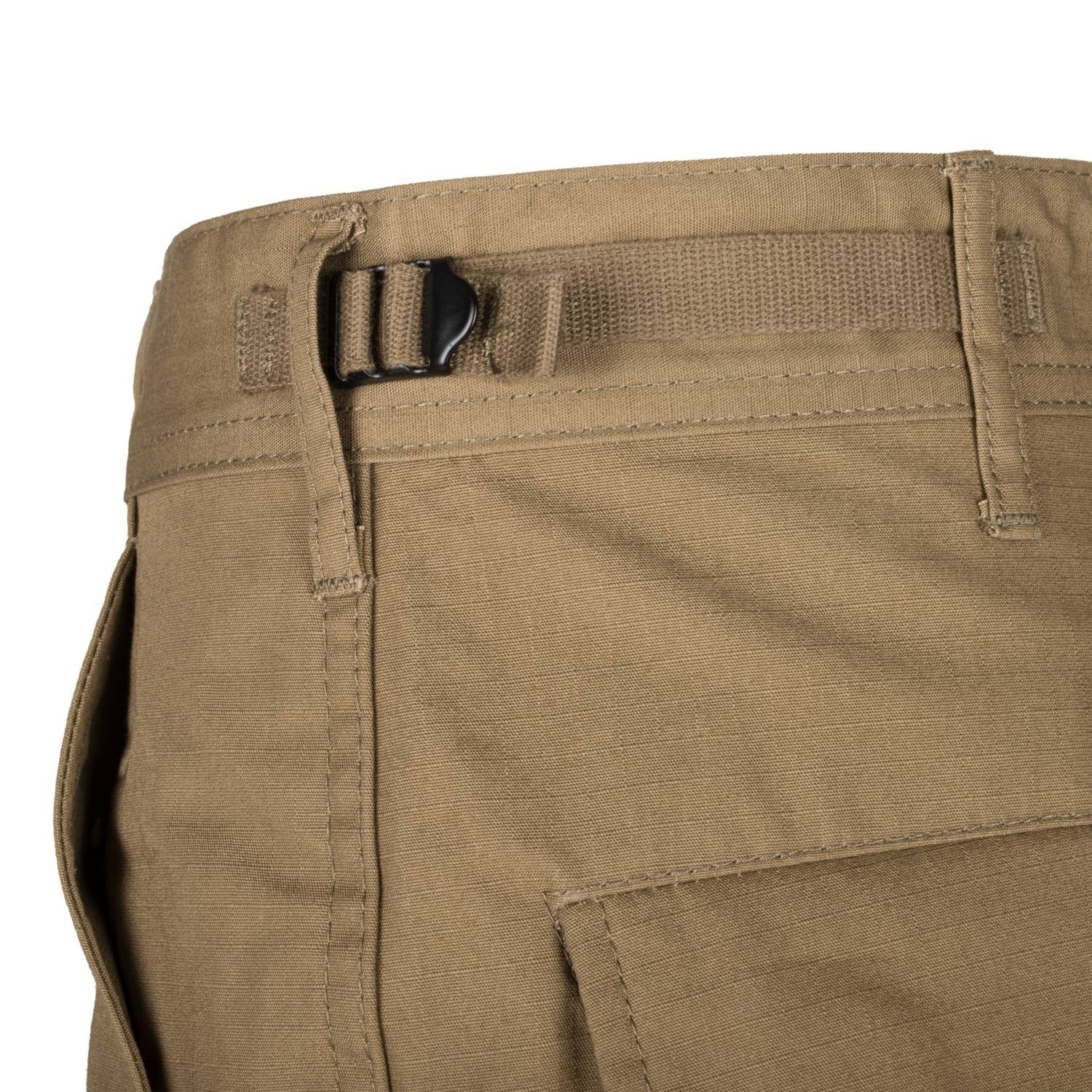 Pantalones BDU rip-stop, cierre de botones, tiras laterales y cordones en los tobillos