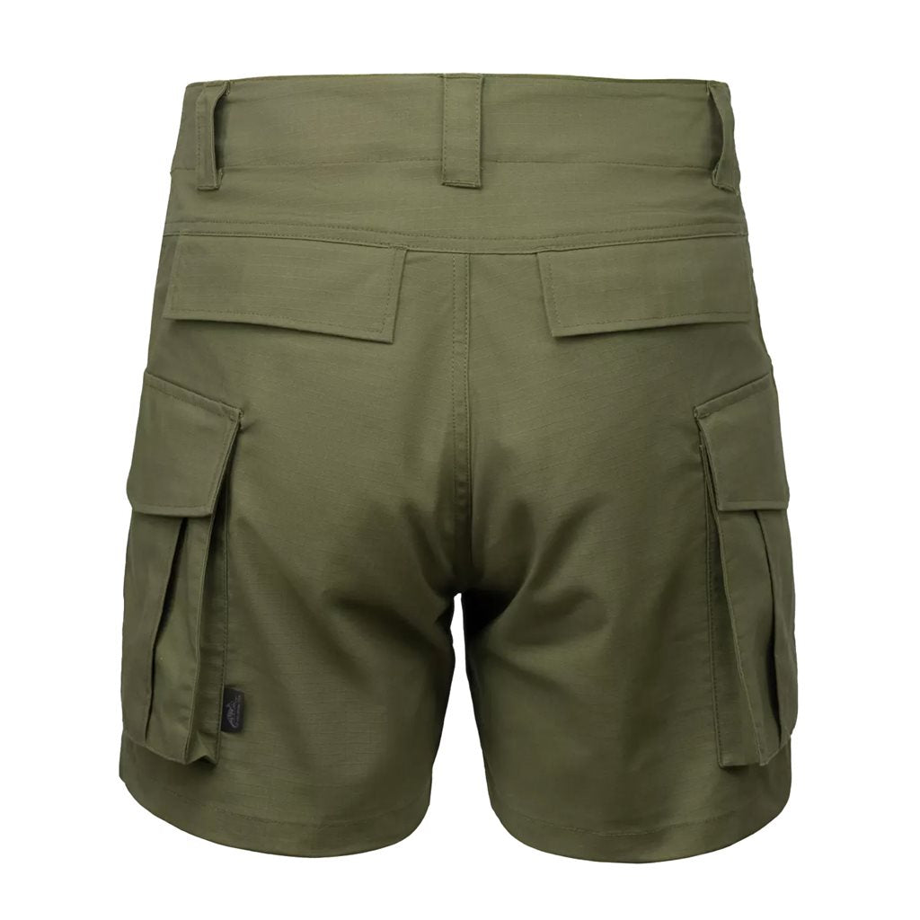 Pantalones cortos cargo rip-stop stretch verde oliva