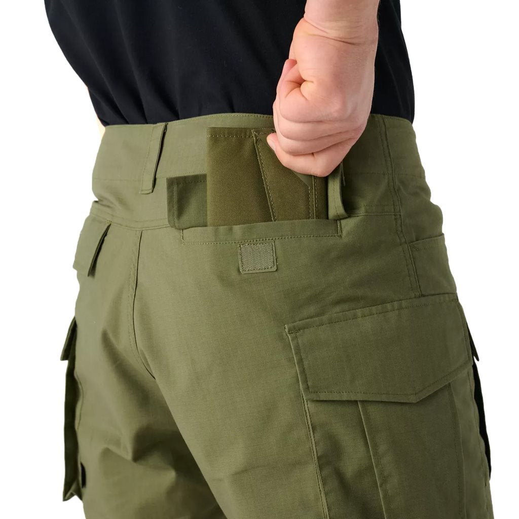 Pantalones cortos cargo rip-stop stretch verde oliva
