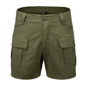 Pantalones cortos cargo rip-stop stretch verde oliva