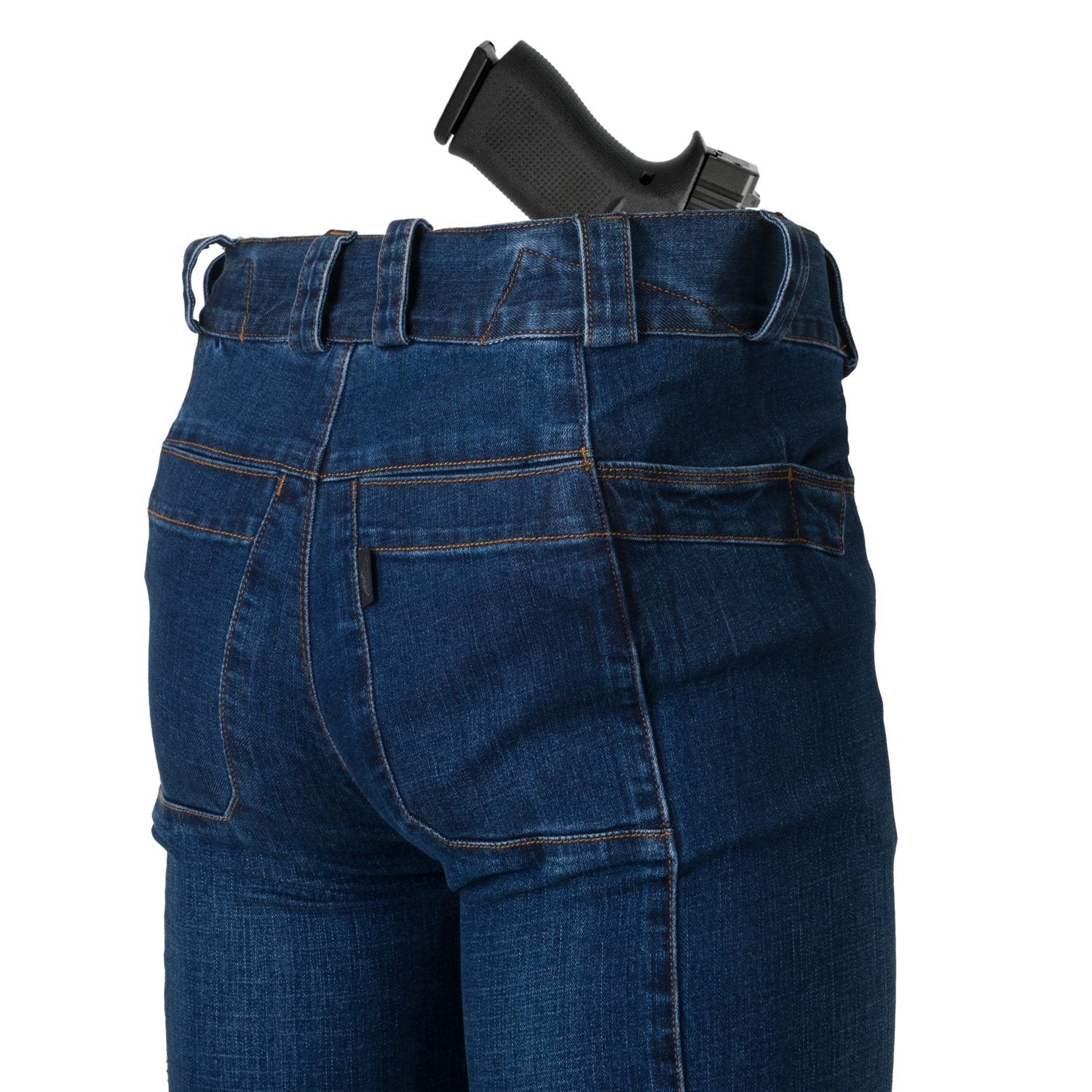 Pantalones tácticos COVERT denim azul HELIKON con múltiples bolsillos