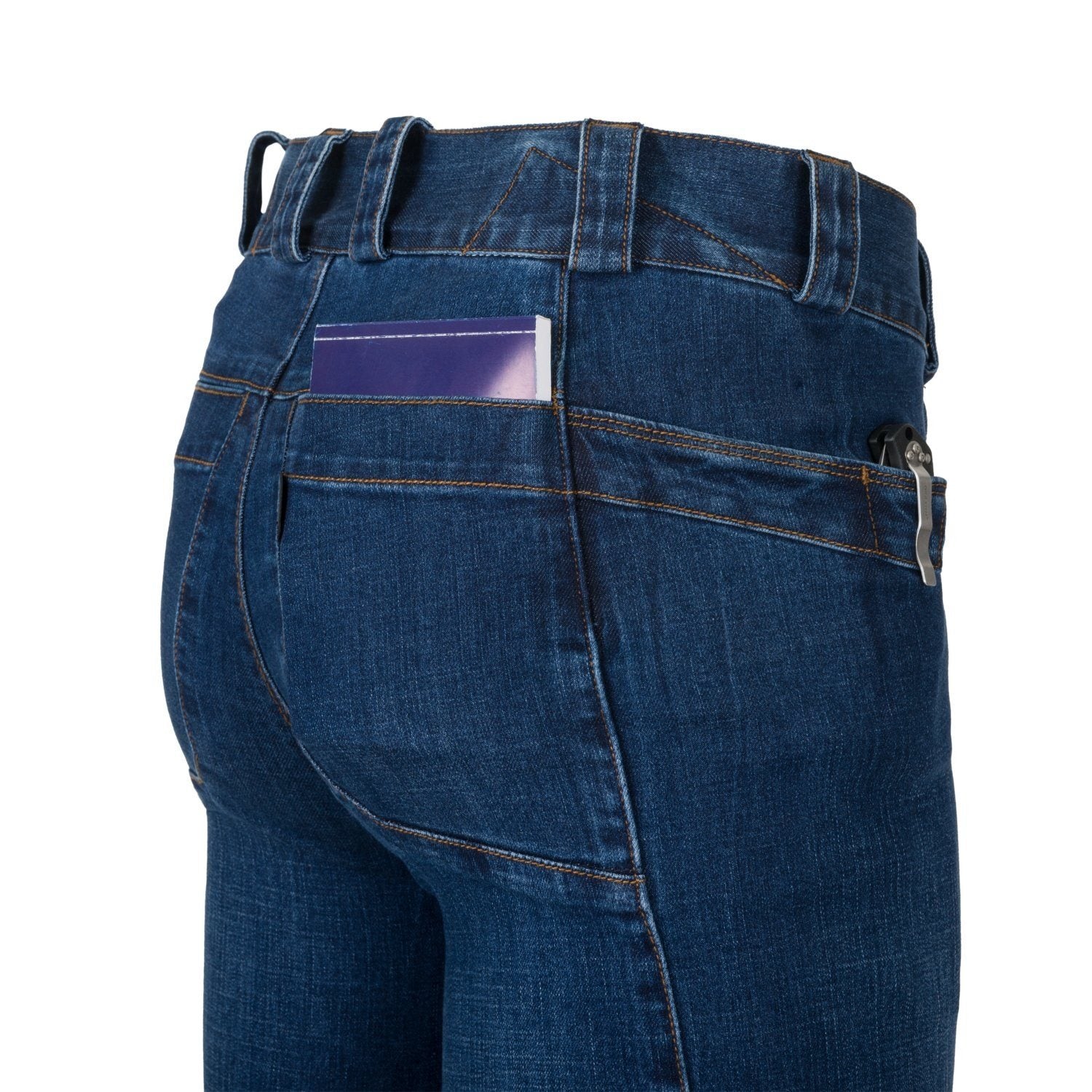 Pantalones tácticos COVERT denim azul HELIKON con múltiples bolsillos
