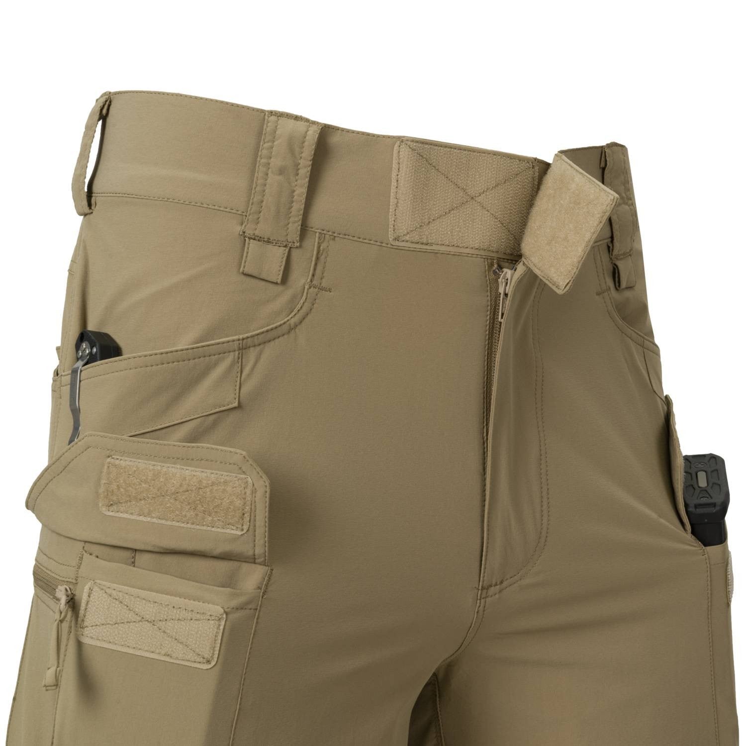 Bermudas OTS VersaStretch Lite negras, 8 bolsillos, diseño ligero para clima cálido