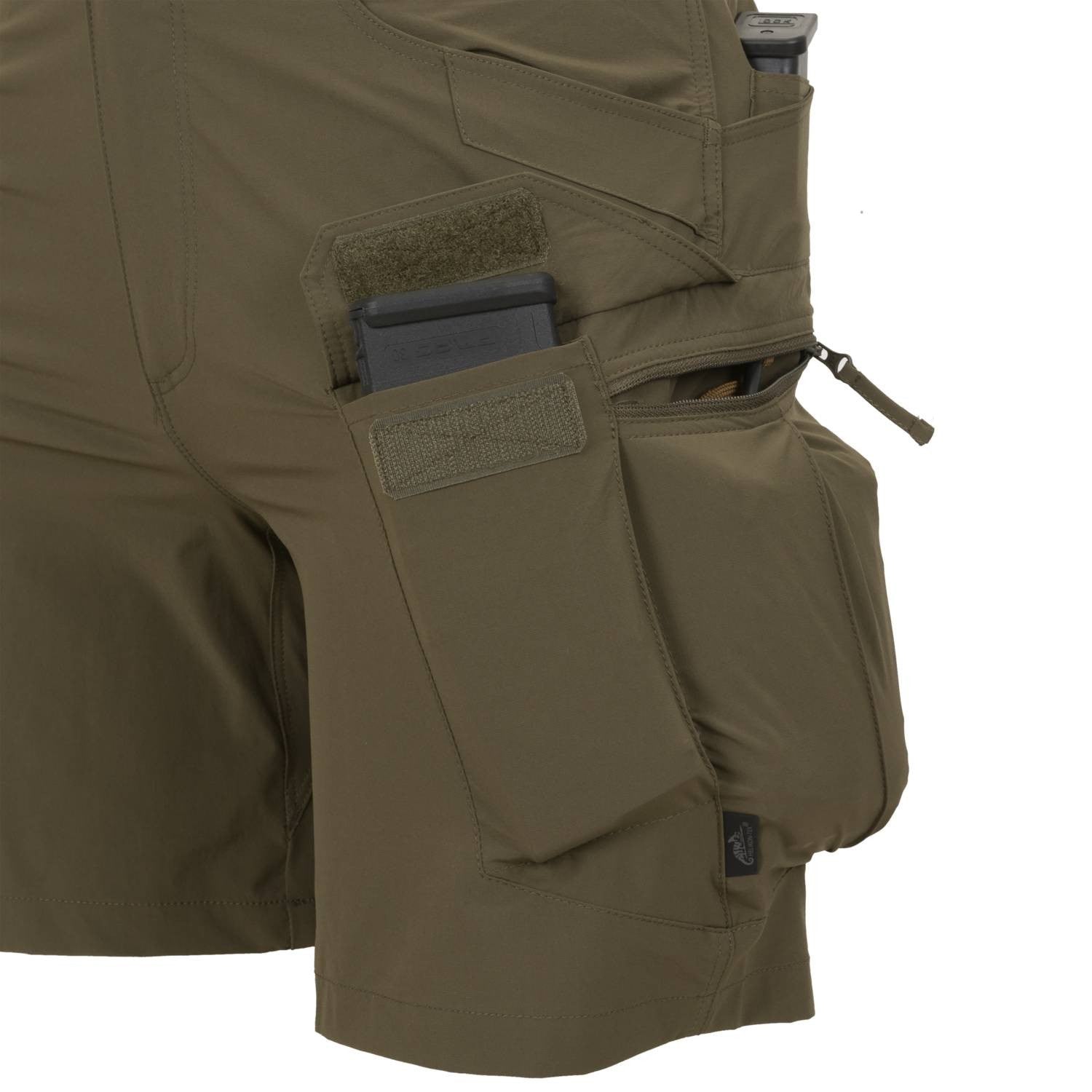 Pantalones cortos OTUS VersaStretch Lite negros con 8 bolsillos y cintura ajustable