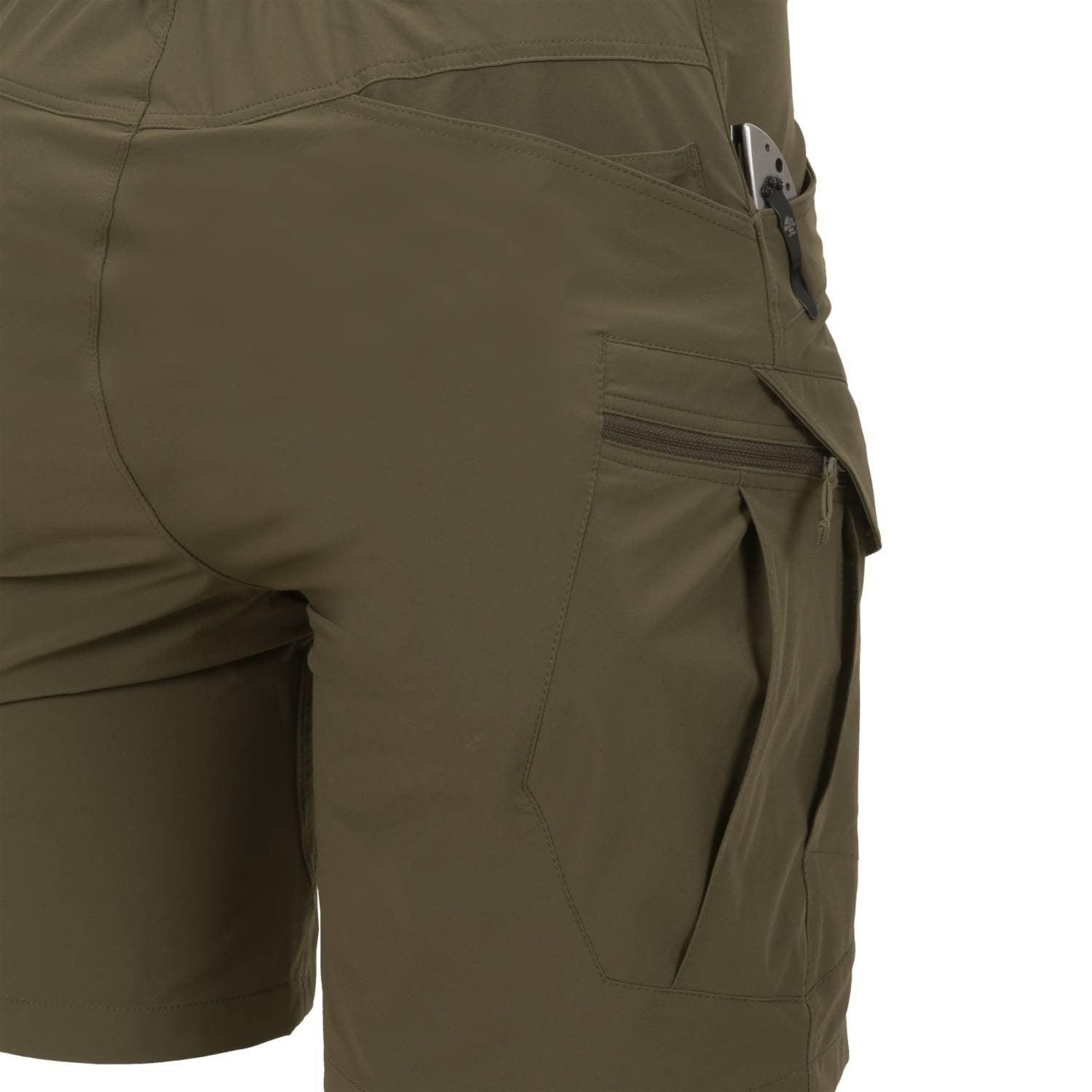 Pantalones cortos OTUS VersaStretch Lite negros con 8 bolsillos y cintura ajustable
