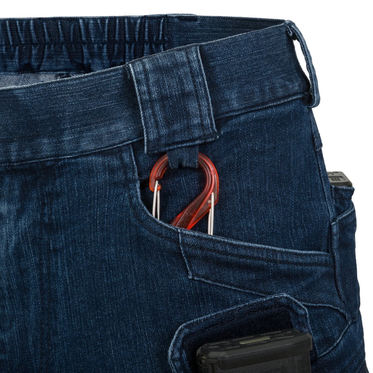 Pantalones cortos tácticos UTS rip-stop denim azul con 10 bolsillos y cierre YKK