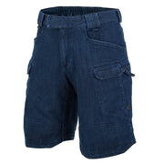 Pantalones cortos tácticos UTS rip-stop denim azul con 10 bolsillos y cierre YKK