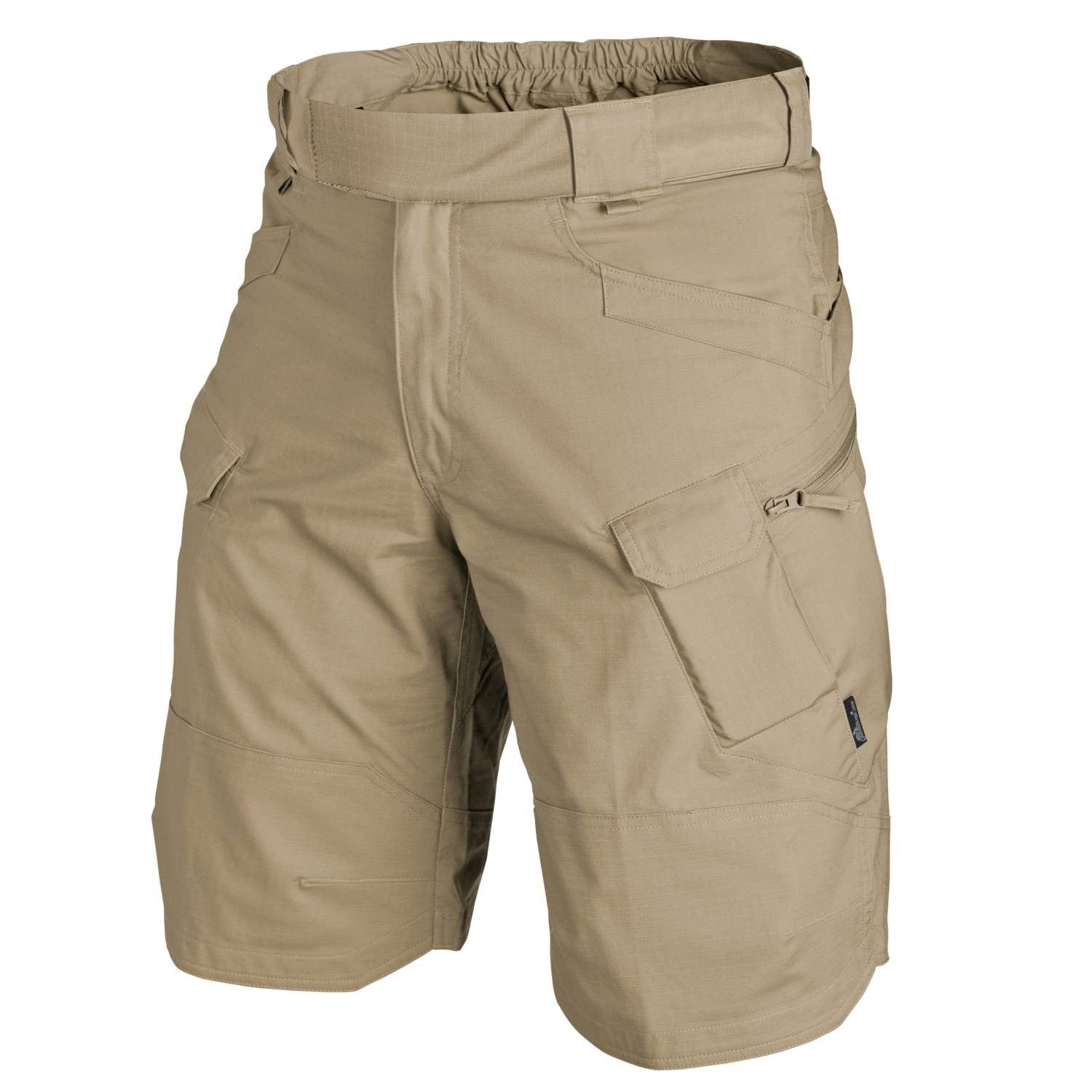 Pantalones cortos UTS Urban Tactical 11" rip-stop khaki, 10 bolsillos, cierre YKK, cintura ajustable