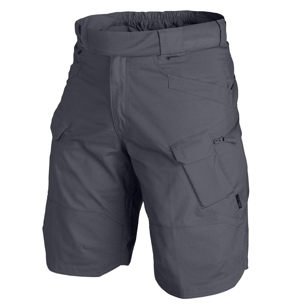 Pantalones cortos tacticos UT Urban Tactical 11" grises rip-stop, 10 bolsillos, cintura ajustable, cierre YKK