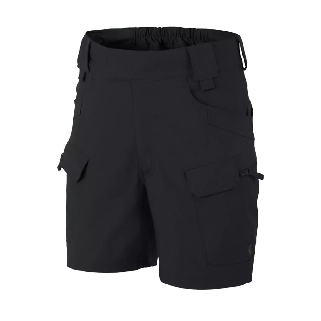 Pantalones cortos tácticos URBAN TACTICAL 6" rip-stop en negro, diseño funcional y resistente