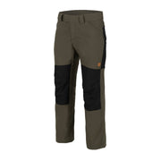 Pantalones WOODSMAN Taiga Green/Negro en DuraCanvas, cuatro bolsillos y refuerzo en rodillas