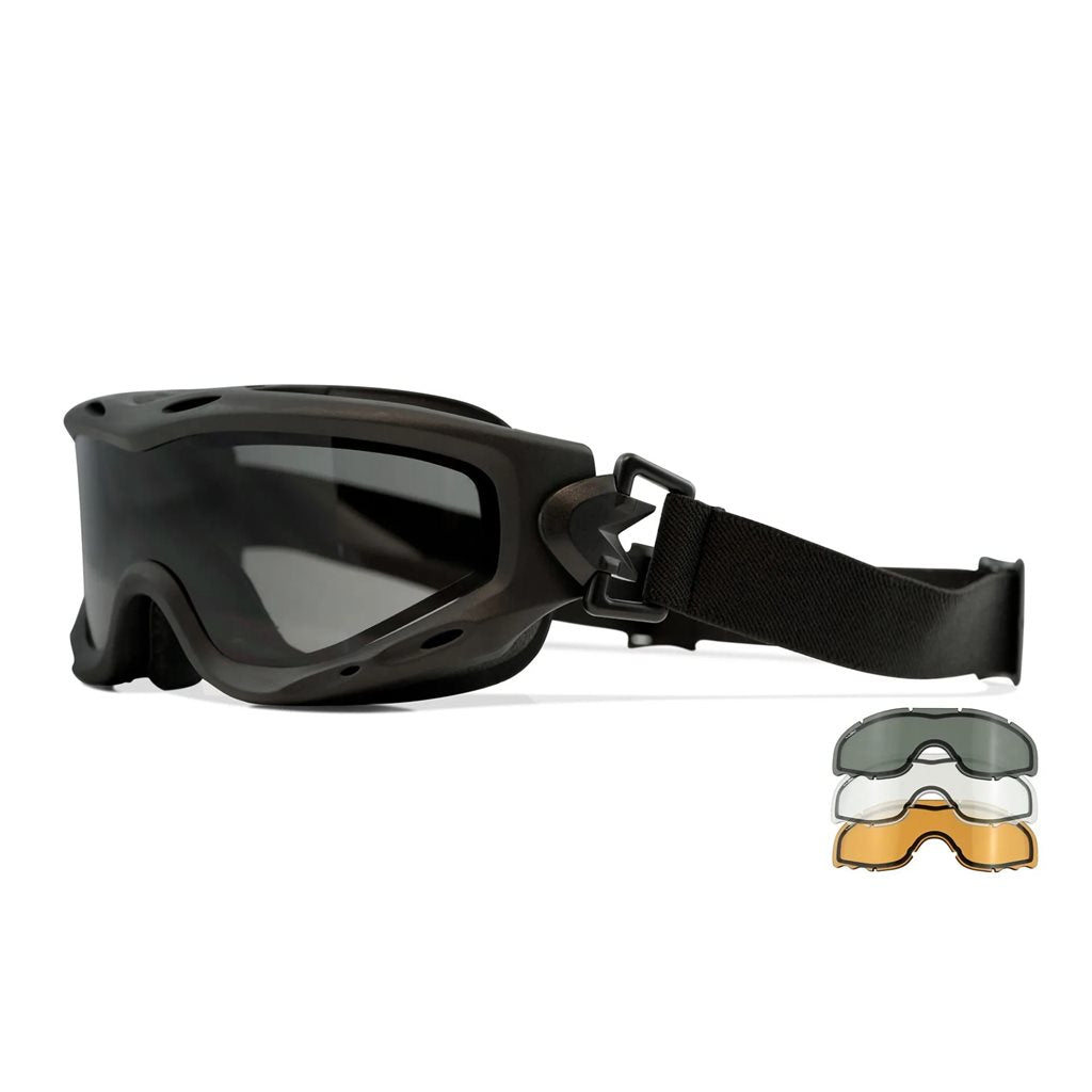 Gafas tácticas SPEAR Dual Lens con 3 cristales y marco negro