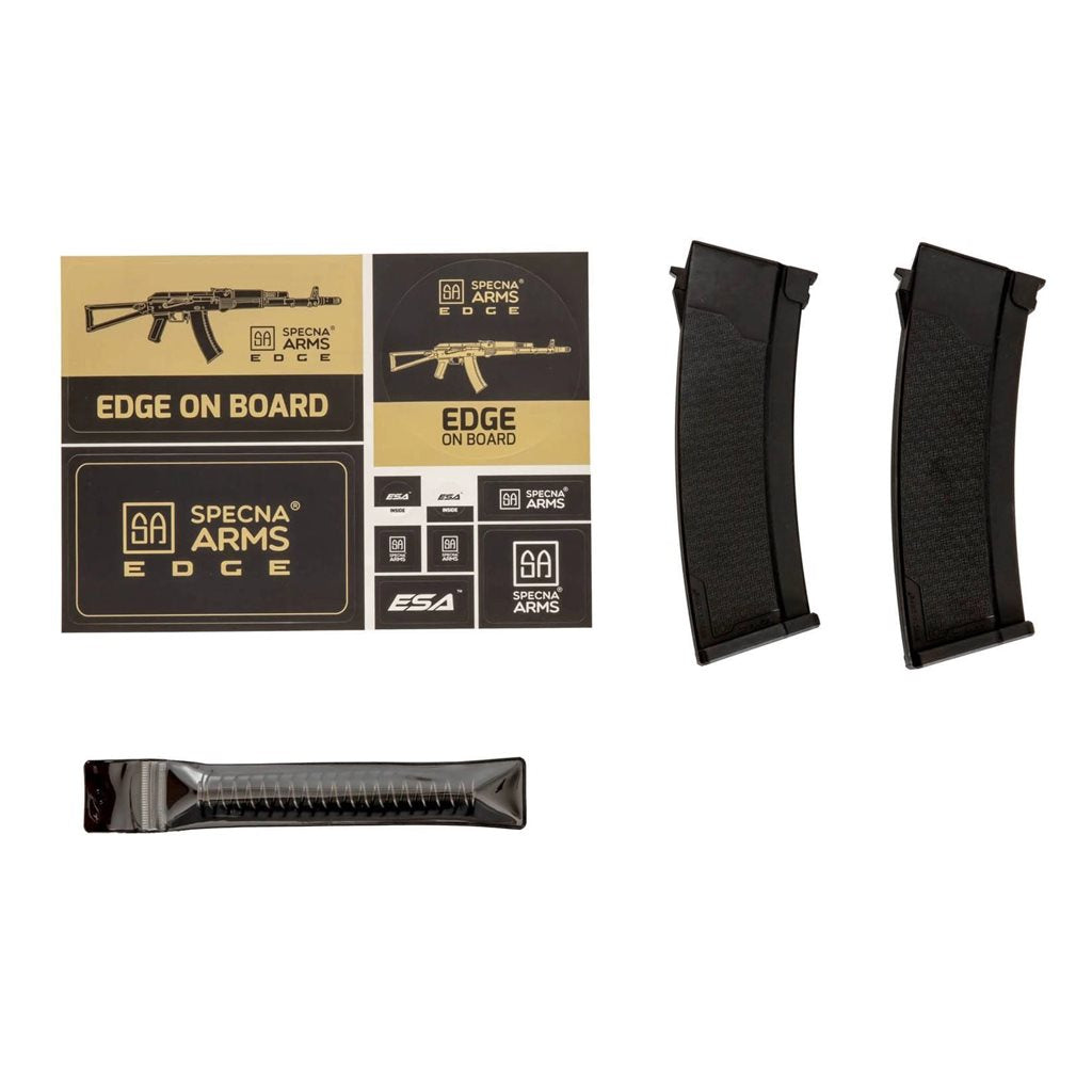 Réplica airsoft AEG AK-74 SA-J02 con cuerpo de acero y acabado negro y madera