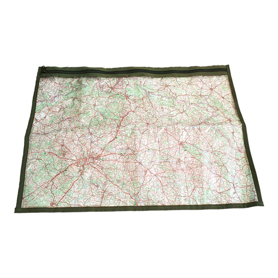 Funda para mapa MNS-2000 verde, protege de humedad y polvo, apertura a lo largo para inserción sencilla