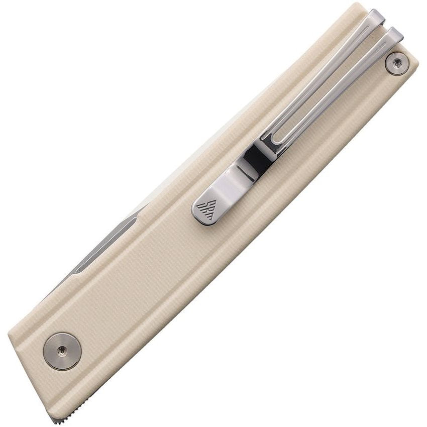 Navaja plegable GENT IVORY con hoja tanto de filo liso y acabado ivory