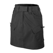 Falda URBAN TACTICAL rip-stop negra con cintura elástica y múltiples bolsillos