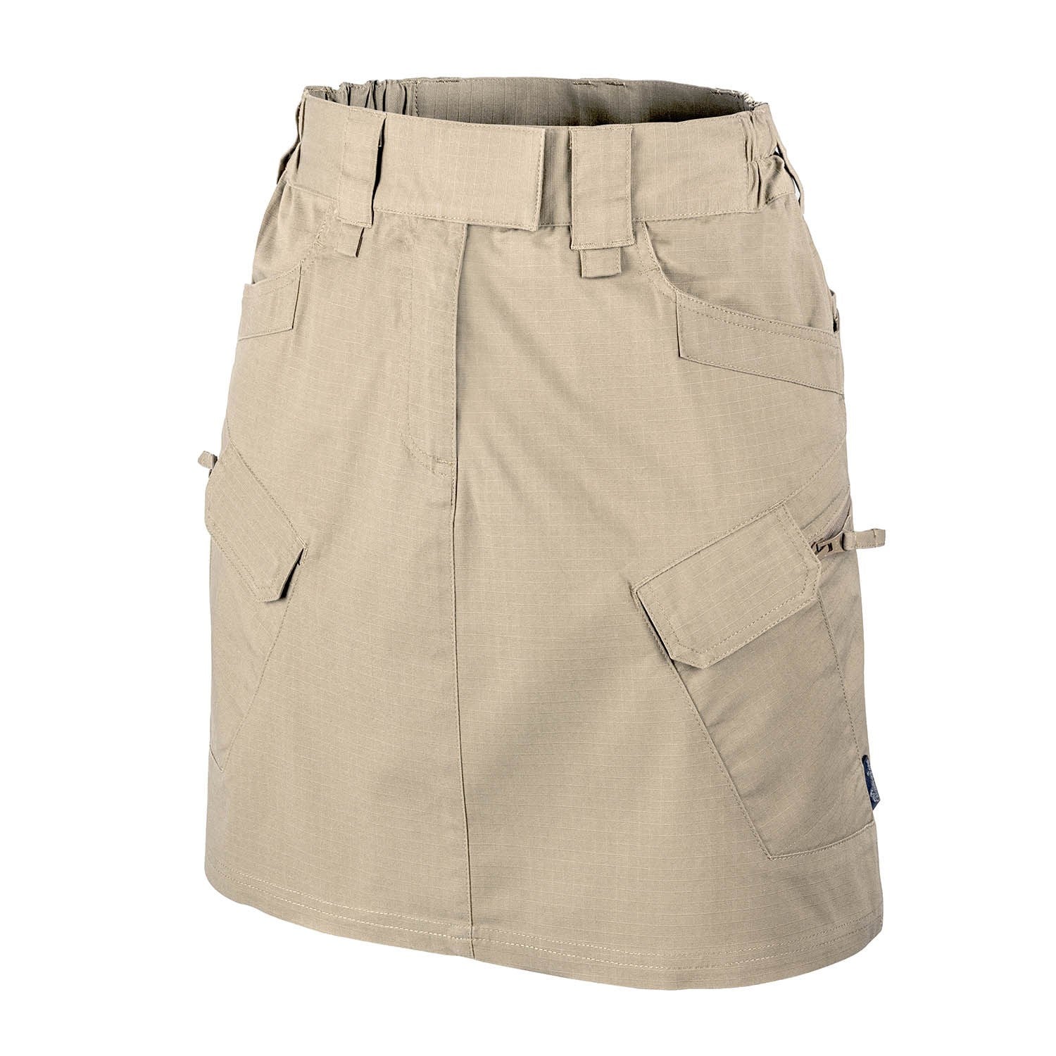 Falda URBAN TACTICAL rip-stop khaki con múltiples bolsillos y cintura elástica