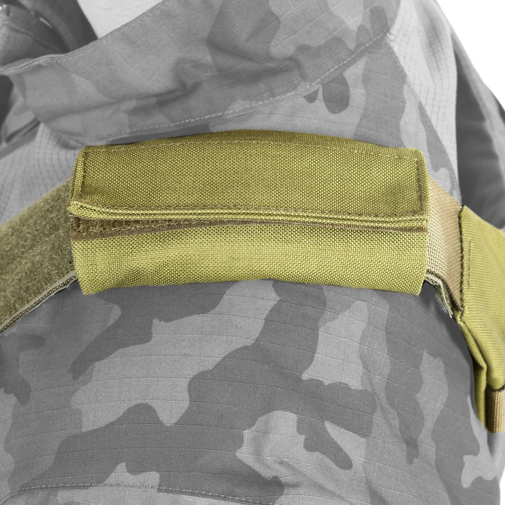 Chaleco portaplacas STRIVA verde en Cordura 500D, perfil bajo, para placas 250x300x24 mm