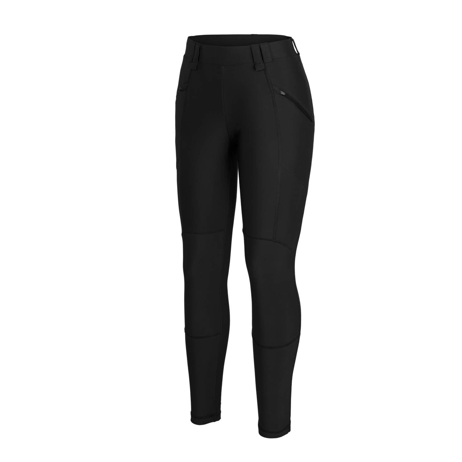 Leggings tácticos HOYDEN RANGE negros de HELIKON-TEX con bolsillos y cremalleras YKK