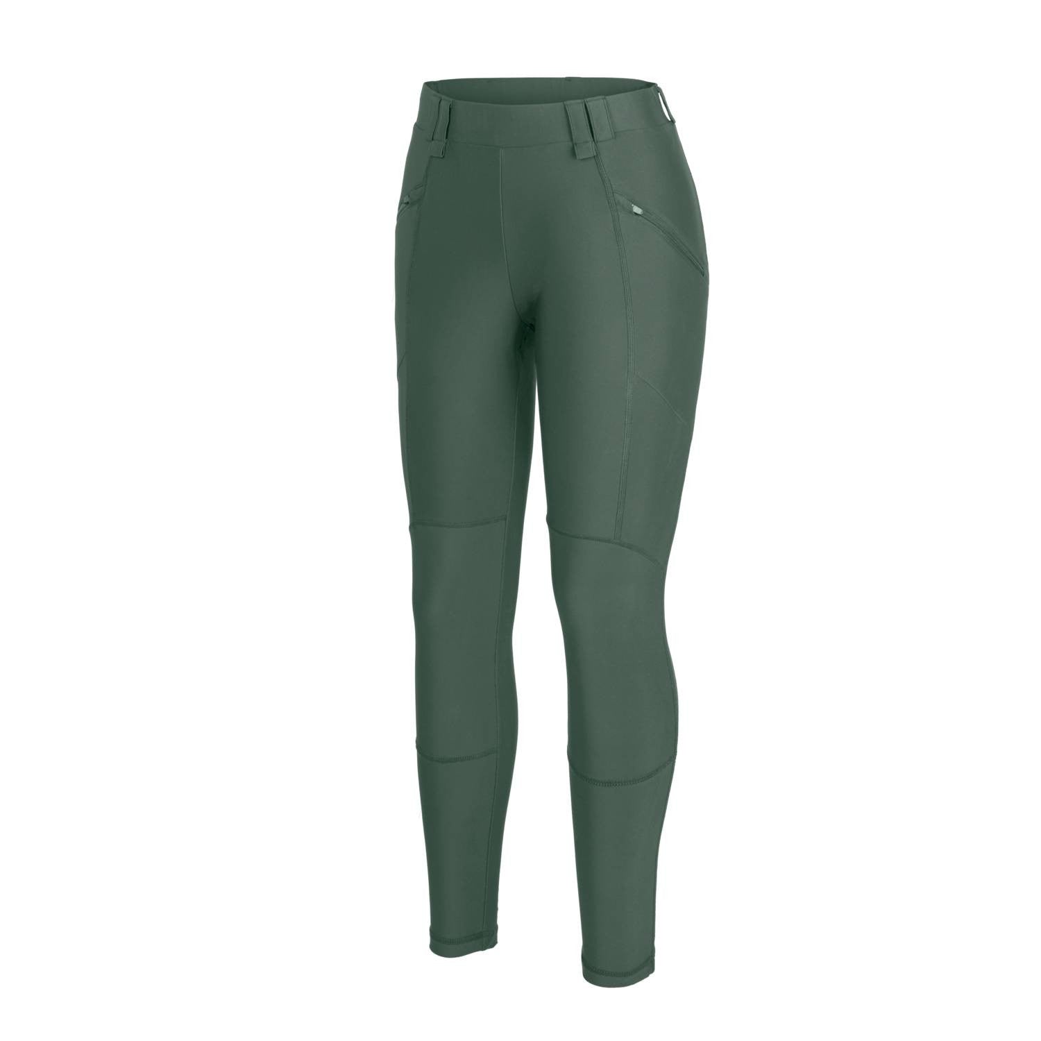 Leggings tácticos HOYDEN RANGE verdes Helikon-Tex con bolsillos y cremallera YKK