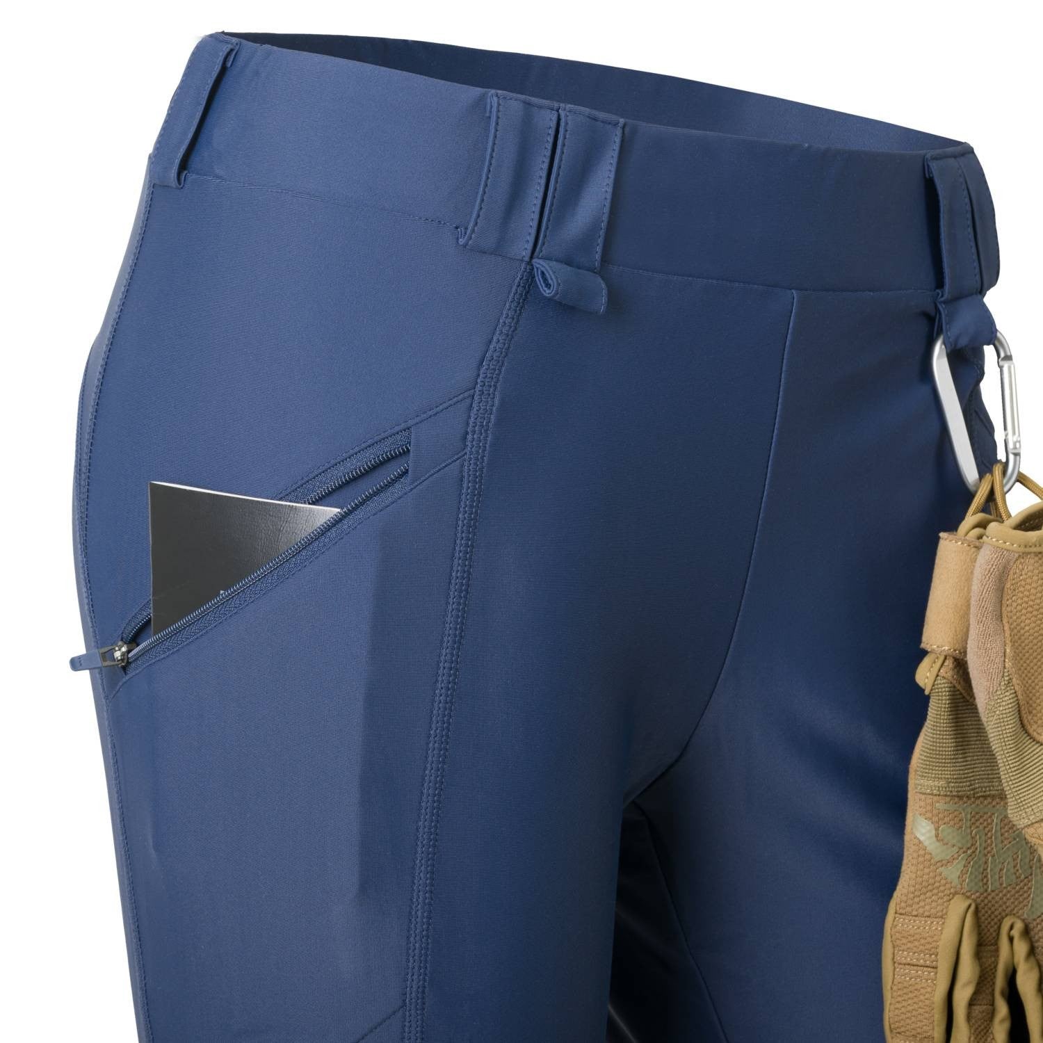 Leggings tácticos HOYDEN RANGE verdes de mujer con bolsillos oblicuos y cierres YKK