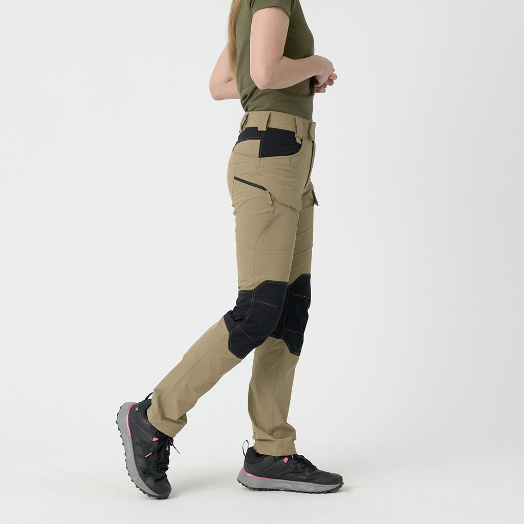 Pantalones softshell tacticos para mujer KHAKI/NEGRO